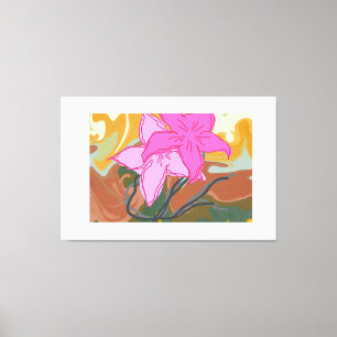 Impressão Em Tela Este design de arte floral abstrata combina uma in