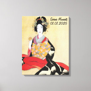 Impressão Em Tela Estética de Vintage Personalizada Japão Kimono