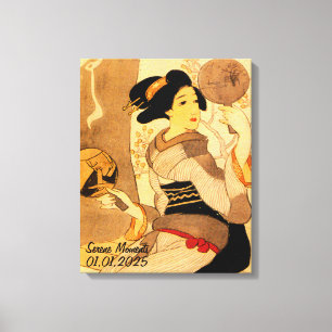 Impressão Em Tela Estética de Vintage Personalizada Japão Kimono