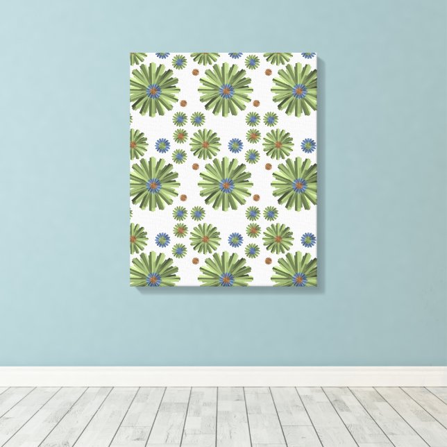 Impressão em Tela Esticada Abstrato Verde  (Insitu(piso de madeira))