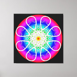 Impressão em Tela Esticada de Flores Abstratas