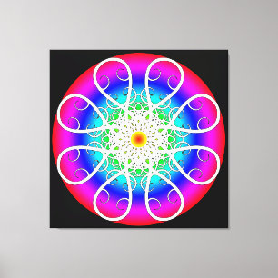 Impressão em Tela Esticada de Flores Abstratas