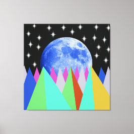 Impressão em Tela Esticada de Lua Azul