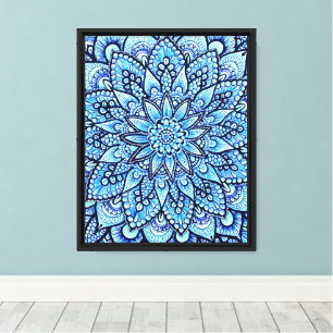 Impressão em Tela Esticada de Mandala com Lápis de