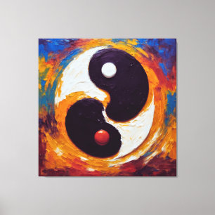 Impressão em tela esticada de óleo Yin e Yang
