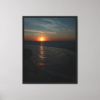 Impressão em Tela Esticada de Pôr do Sol Bonito no