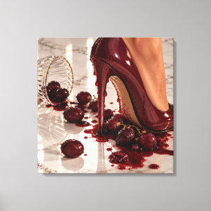 Impressão em Tela Esticada de Stiletto Borgonha e