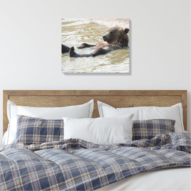 Impressão em tela esticada de URSO CINZENTO (Insitu(Quarto))