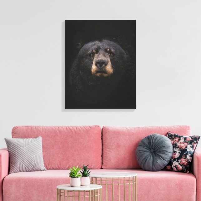 Impressão em Tela Esticada de Urso Preto (Insitu(Sala de estar))