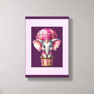 Impressão em Tela Esticada Elefante Roxo Claro Esc