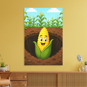 Impressão em Tela Esticada Happy Corn Underground