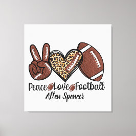 Impressão em Tela Esticada Paz, Amor, Futebol