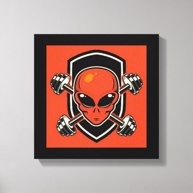 Impressão em Tela Esticada Red Alien Gym (Frente)