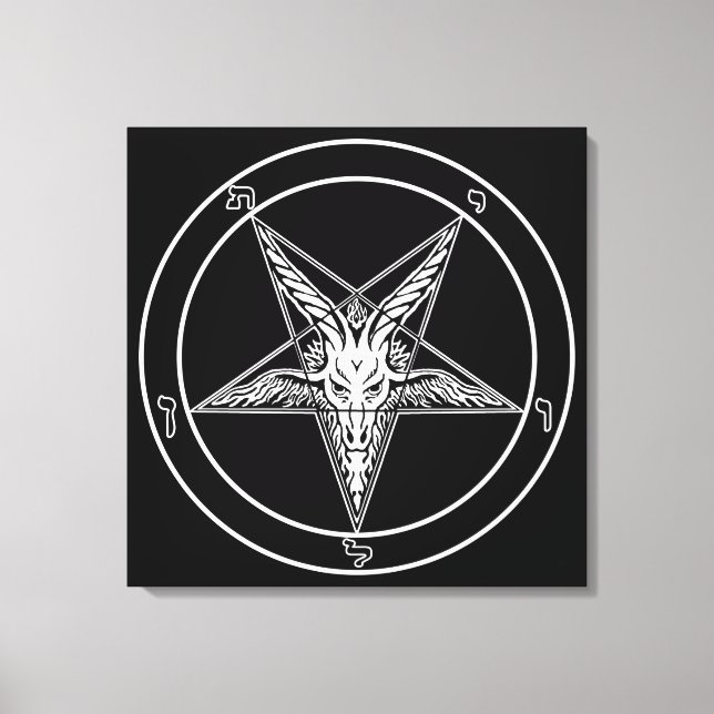 Impressão Em Tela Estilo Antigo Baphomet Sigil Wall Art (Frente)