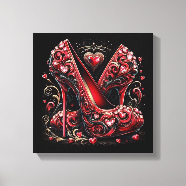 Impressão Em Tela Estilo Art Deco Estiletto Altos Saltos (Frente)