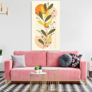 Impressão Em Tela Estilo de Arte Botânica e Geométrico