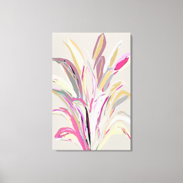 Impressão Em Tela Estilo de Arte de Vetor Vegetal Tropical abstrato (Frente)