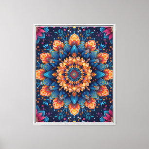 Impressão Em Tela Estilo de Arte Digital Flor de Mandala-23907