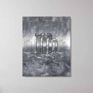 Impressão Em Tela Estilo de Distância do Sinal Virgo Zodiac - Grunge