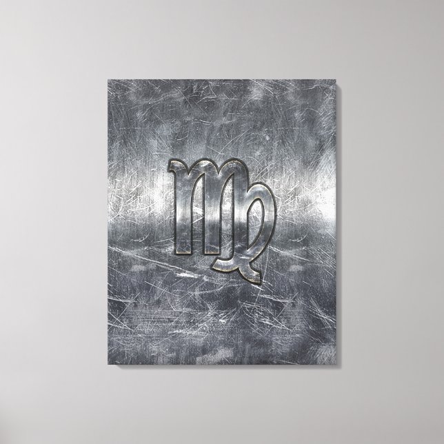 Impressão Em Tela Estilo de Distância do Sinal Virgo Zodiac - Grunge (Frente)