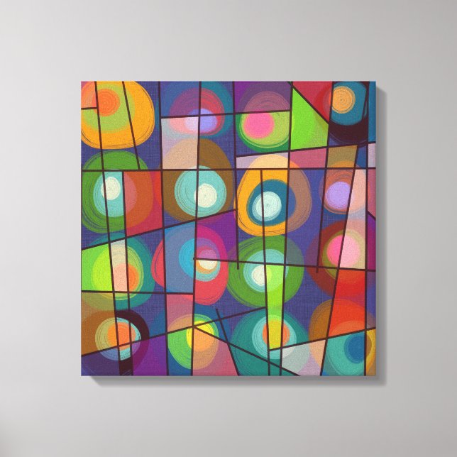 Impressão Em Tela Estilo de Meio século em Formato Grande Círculos P (Frente)