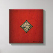 Estilo de Pollock Vermelho Dramático Arte Moderna