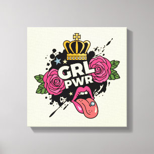 Impressão Em Tela Estilo de Tatuagem de Energia Menina