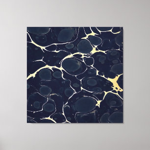 Impressão Em Tela Estilo de Tinta Álcool abstrato em Azul Escuro II