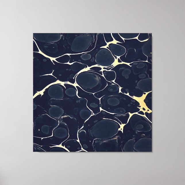 Impressão Em Tela Estilo de Tinta Álcool abstrato em Azul Escuro II (Frente)