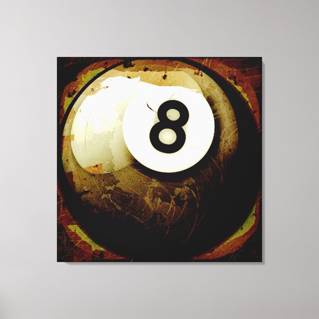 Impressão Em Tela Estilo Grunge 8 Ball (Frente)