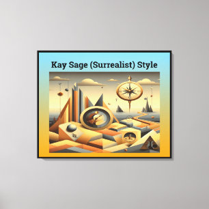 Impressão Em Tela Estilo Kay Sage (Surrealst)