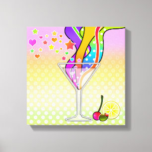 IMPRESSÃO EM TELA ESTILO MARTINI DO POP ART DOS ANOS SESSENTA