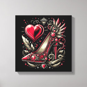 Impressão Em Tela Estilo Steampunk Estilo Vermelho Estiletto Alto