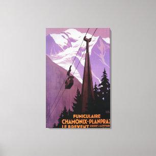 Impressão Em Tela Estrada de ferro de funicular a Brevent Mt.