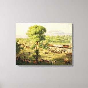 Impressão Em Tela Estrada de ferro no vale de México, 1869