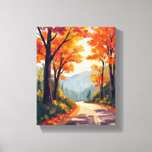 Estrada de Outono | Folhas de Folhagem de Outono e