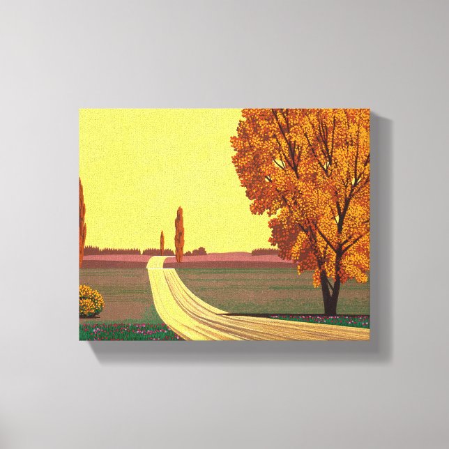 Impressão Em Tela Estrada no outono - Trabalho de arte do Excelente  (Frente)