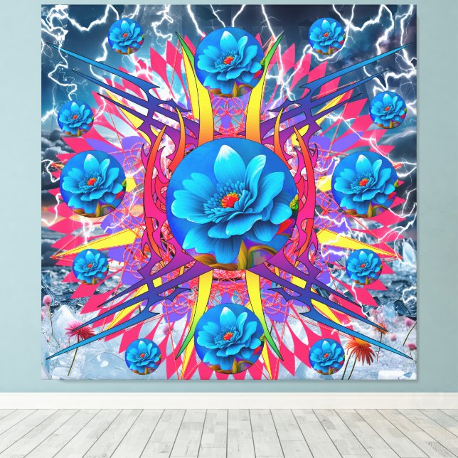 Impressão Em Tela Estrela Flor (Insitu(piso de madeira))