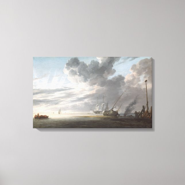 Impressão Em Tela Estuário na extremidade do dia (Frente)