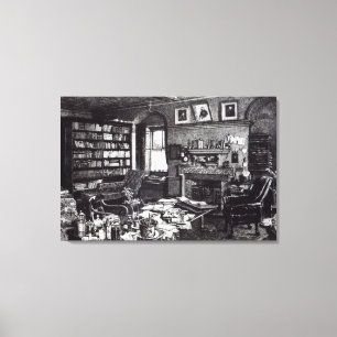 Impressão Em Tela Estudo de Charles Darwin em Down House, 1882