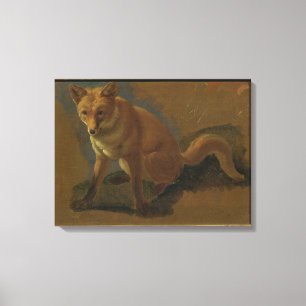 Impressão Em Tela Estudo de um Fox (óleo no painel)