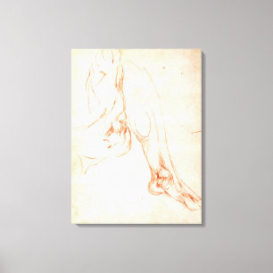 Impressão Em Tela Estudo de um pé e de um pé mais baixos