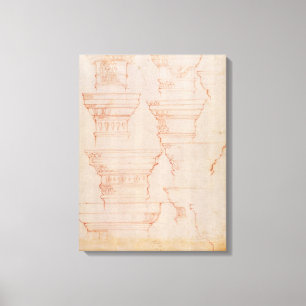 Impressão Em Tela Estudo de W.18v de capitais de coluna