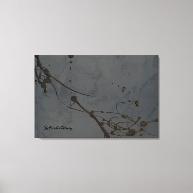 Impressão Em Tela Estudo em Preto — Arte Moderna em Tela Abstrata (Frente)