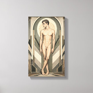 Impressão Em Tela Estudo Masculino Art Déco