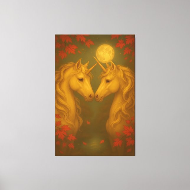 Impressão Em Tela Eternal Moonlit Unicorns – Fine Art Romantic Fanta (Frente)