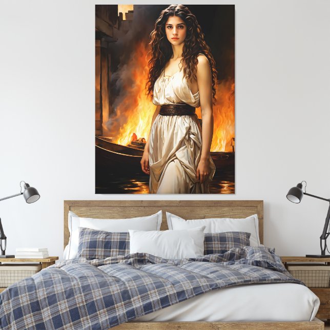 Impressão Em Tela "Eterno Helen: Catalisador de Troy" (Insitu(Quarto))