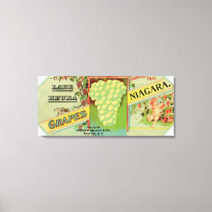Impressão Em Tela Etiqueta das uvas de Keuka Niagara do lago