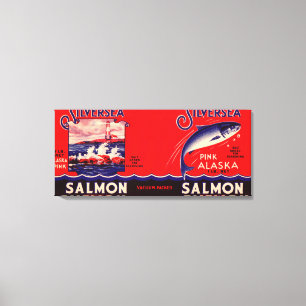 Impressão Em Tela Etiqueta de prata Seattle dos salmões da marca do