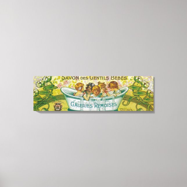 Impressão Em Tela Etiqueta de Sabão Savon Des Gentils Bebes (Frente)